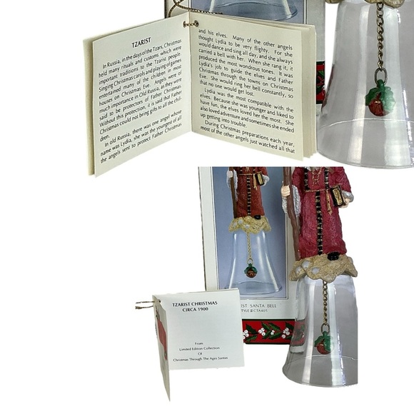 Tzarist Santa Bell Vintage Glass Christmas Hand Painted Holiday Collectible 1992 - Picture 10 of 16